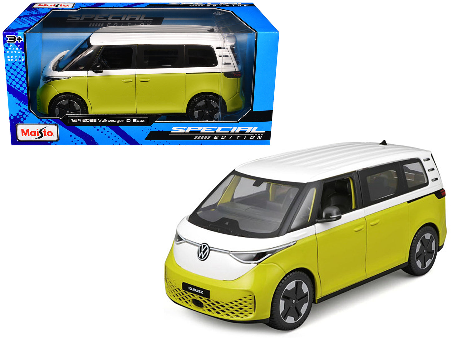 Maisto 2023 Volkswagen ID. Buzz Van Yellow and White "Special Edition" Series 1/24 Diecast Model Car by <h2>2023 Maisto</h2> <p>High-quality perfect for collectors enthusiasts. Features detailed inter
