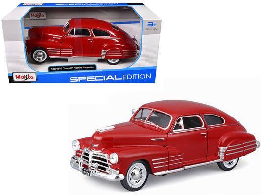 1948 Chevrolet Fleetline Aerosedan Red "Special Edition" Series 1/25 T&y Diecast Model Car by Maisto
