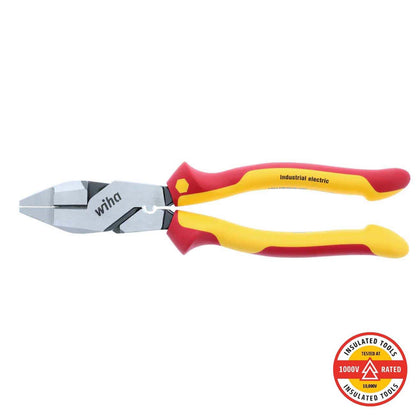Wiha Insulated Industrial NE Style Linemanâ€™s Pliers with Crimpers 9.5"