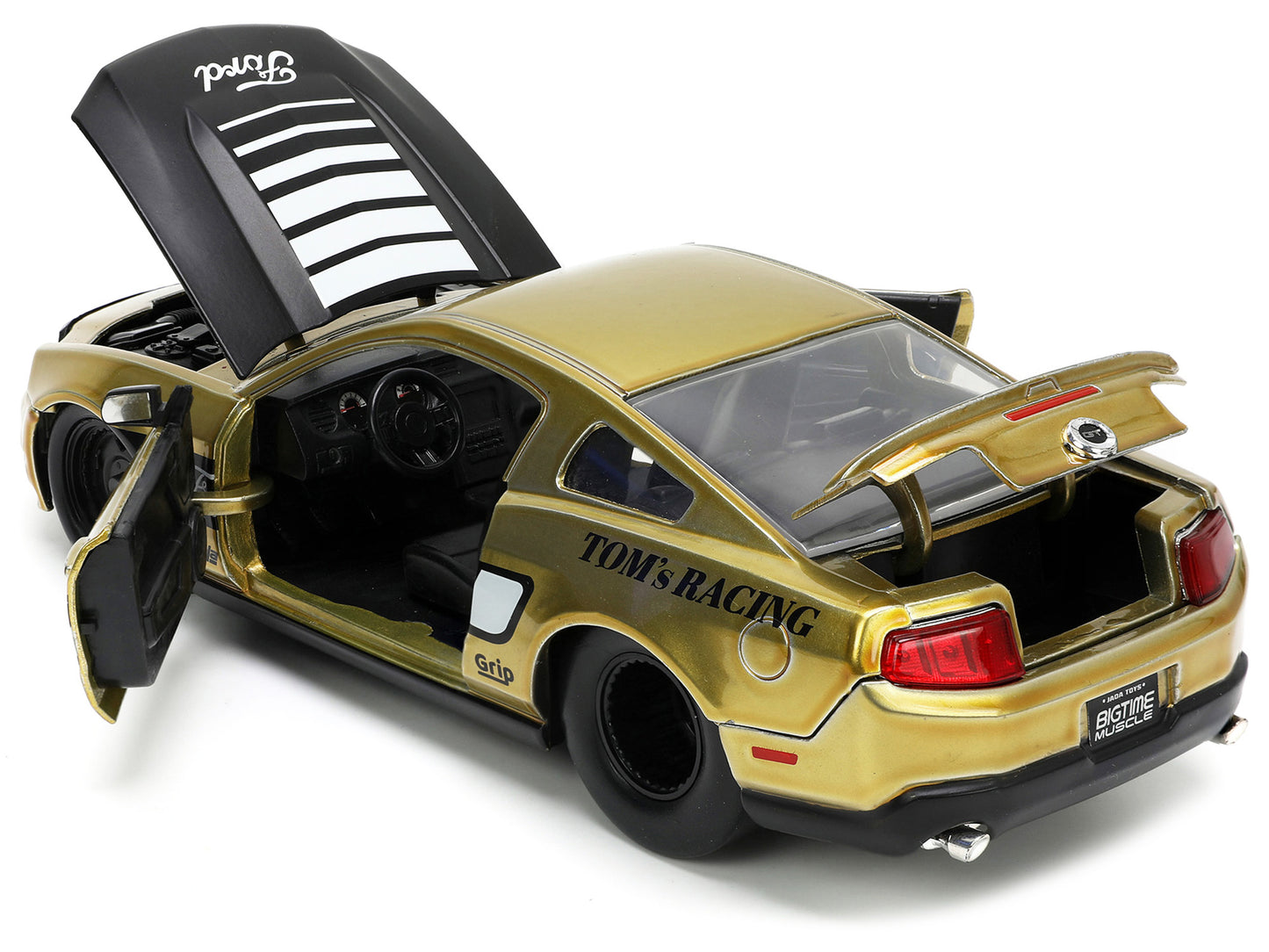 2010 Ford Mustang GT Gold Metallic with Black Graphics and Hood "Tom's Racing" "Bigtime Muscle" Series 1/24 Diecast Model Car by Jada <h2>2010 Jada</h2> <p>High-quality perfect for collectors enthusia