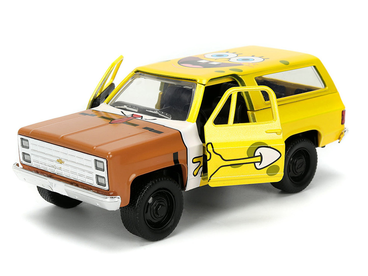 1980 Chevrolet K5 Blazer "SpongeBob Star" Livery Yellow "SpongeBob SquarePants" (1999-Current) TV Series "Hollywood Rides" Series 1/32 Diecast Model Car by Jada