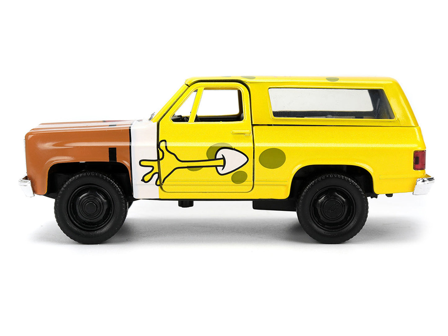1980 Chevrolet K5 Blazer "SpongeBob Star" Livery Yellow "SpongeBob SquarePants" (1999-Current) TV Series "Hollywood Rides" Series 1/32 Diecast Model Car by Jada