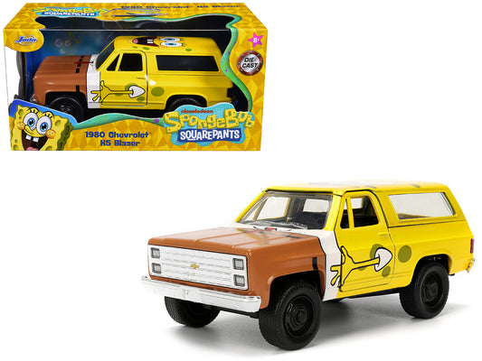 1980 Chevrolet K5 Blazer "SpongeBob Star" Livery Yellow "SpongeBob SquarePants" (1999-Current) TV Series "Hollywood Rides" Series 1/32 T&y Diecast Model Car by Jada