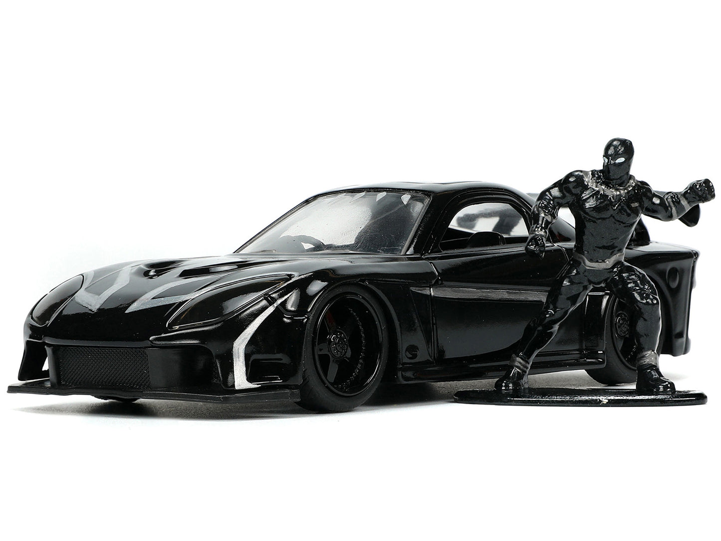 1995 Mazda RX-7 RHD (Right Hand Drive) Black and Panther Diecast Figure "The Avengers" "Hollywood Rides" Series 1/32 Model Car by Jada <h2>1995 Jada</h2> <p>High-quality perfect for collectors enthusi