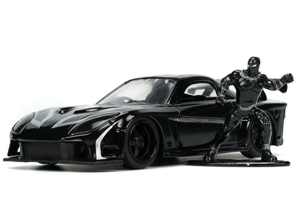 1995 Mazda RX-7 RHD (Right Hand Drive) Black and Panther Diecast Figure "The Avengers" "Hollywood Rides" Series 1/32 Model Car by Jada <h2>1995 Jada</h2> <p>High-quality perfect for collectors enthusi