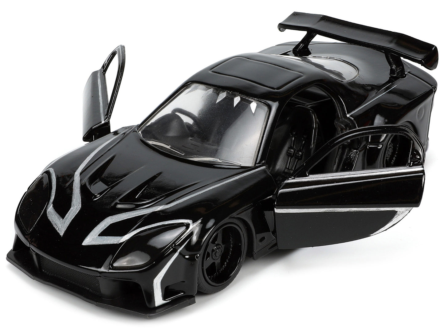 1995 Mazda RX-7 RHD (Right Hand Drive) Black and Panther Diecast Figure "The Avengers" "Hollywood Rides" Series 1/32 Model Car by Jada <h2>1995 Jada</h2> <p>High-quality perfect for collectors enthusi