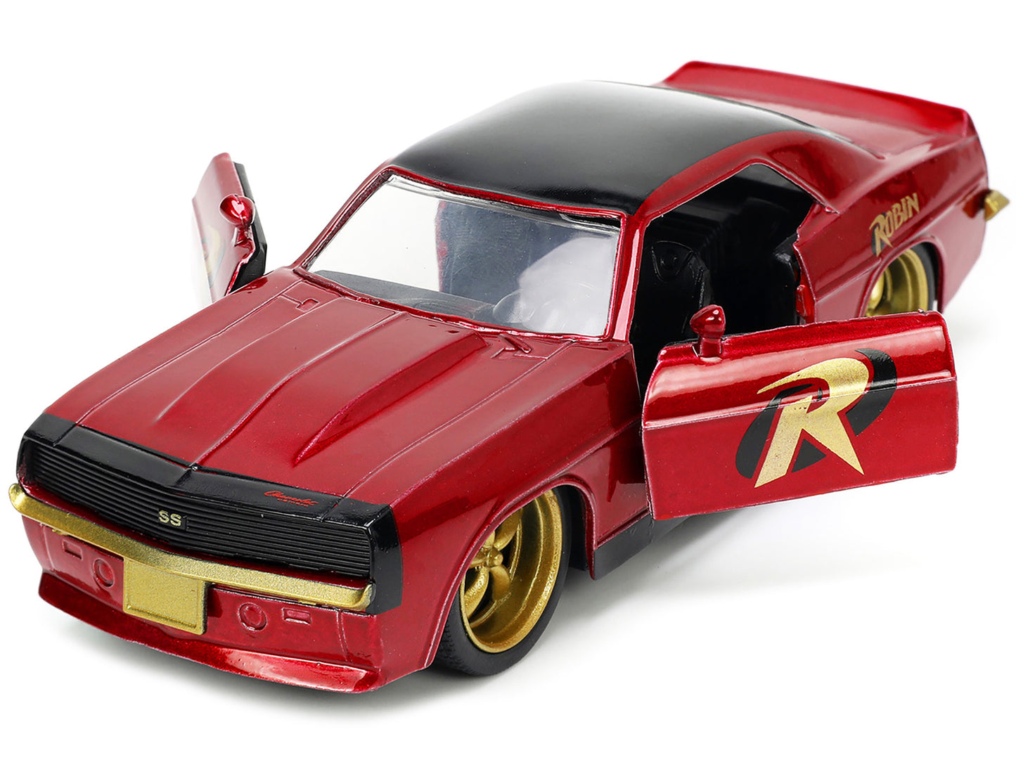 1969 Chevrolet Camaro Dark Red Metallic with Black Top and Robin Diecast Figure "Batman" "Hollywood Rides" Series 1/32 Model Car by Jada <h2>1969 Jada</h2> <p>High-quality perfect for collectors enthu