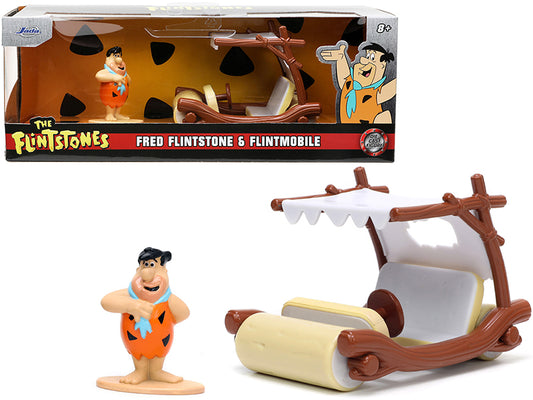Flintmobile Fred Flintstone Diecast Figurine 1/32 Scale Figure Set - Jada