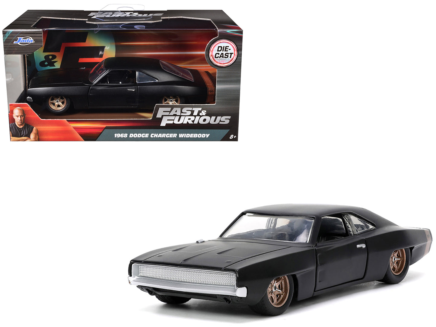 1968 Dodge Charger Widebody Matt Black with Bronze Tail Stripe "F9" (2021) Movie "Fast & Furious" Series 1/32 Diecast Model Car by Jada <h2>1968 Jada</h2> <p>High-quality perfect for collectors and en
