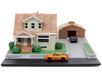 Toretto House Diorama with Dodge Charger Black and Toyota Supra Orange Graphics "Fast Furious" "Nano Scene" Series Models by Jada <h2>Toretto Jada</h2> <p>High-quality diecast model car perfect for co