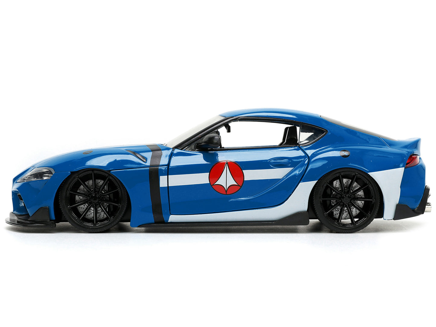 2020 Toyota Supra Blue with Graphics and Max Sterling Diecast Figurine "Robotech" "Hollywood Rides" Series 1/24 Model Car by Jada <h2>2020 Jada</h2> <p>High-quality perfect for collectors enthusiasts.