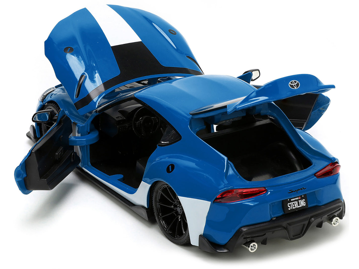 2020 Toyota Supra Blue with Graphics and Max Sterling Diecast Figurine "Robotech" "Hollywood Rides" Series 1/24 Model Car by Jada <h2>2020 Jada</h2> <p>High-quality perfect for collectors enthusiasts.