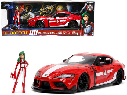 2020 Toyota Supra Red with Graphics and Miriya Sterling Diecast Figurine "Robotech" "Hollywood Rides" Series 1/24 Model Car by Jada <h2>2020 Jada</h2> <p>High-quality perfect for collectors enthusiast