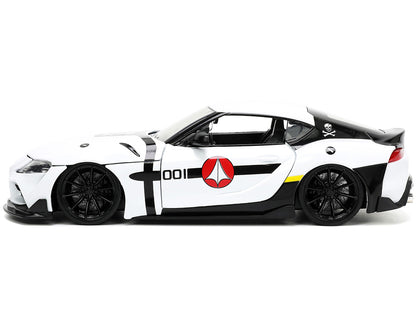 2020 Toyota Supra White and Roy Focker Diecast Figurine "Robotech" "Hollywood Rides" Series 1/24 Model Car by Jada <h2>2020 Jada</h2> <p>High-quality perfect for collectors enthusiasts. Features detai