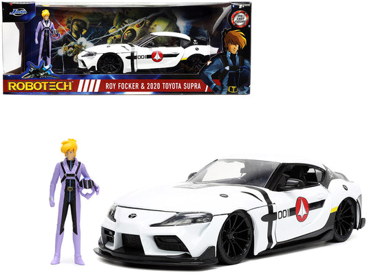 2020 Toyota Supra White and Roy Focker Diecast Figurine "Robotech" "Hollywood Rides" Series 1/24 Model Car by Jada <h2>2020 Jada</h2> <p>High-quality perfect for collectors enthusiasts. Features detai