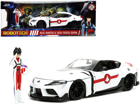 2020 Toyota Supra White and Rick Hunter Diecast Figurine "Robotech" "Hollywood Rides" Series 1/24 Model Car by Jada <h2>2020 Jada</h2> <p>High-quality perfect for collectors enthusiasts. Features deta