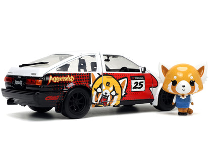 1986 Toyota Trueno (AE86) RHD (Right Hand Drive) #25 White with Graphics and Aggretsuko Diecast Figure "Aggretsuko" "Anime Hollywood Rides" Series 1/24 Model Car by Jada <h2>1986 Jada</h2> <p>High-qua
