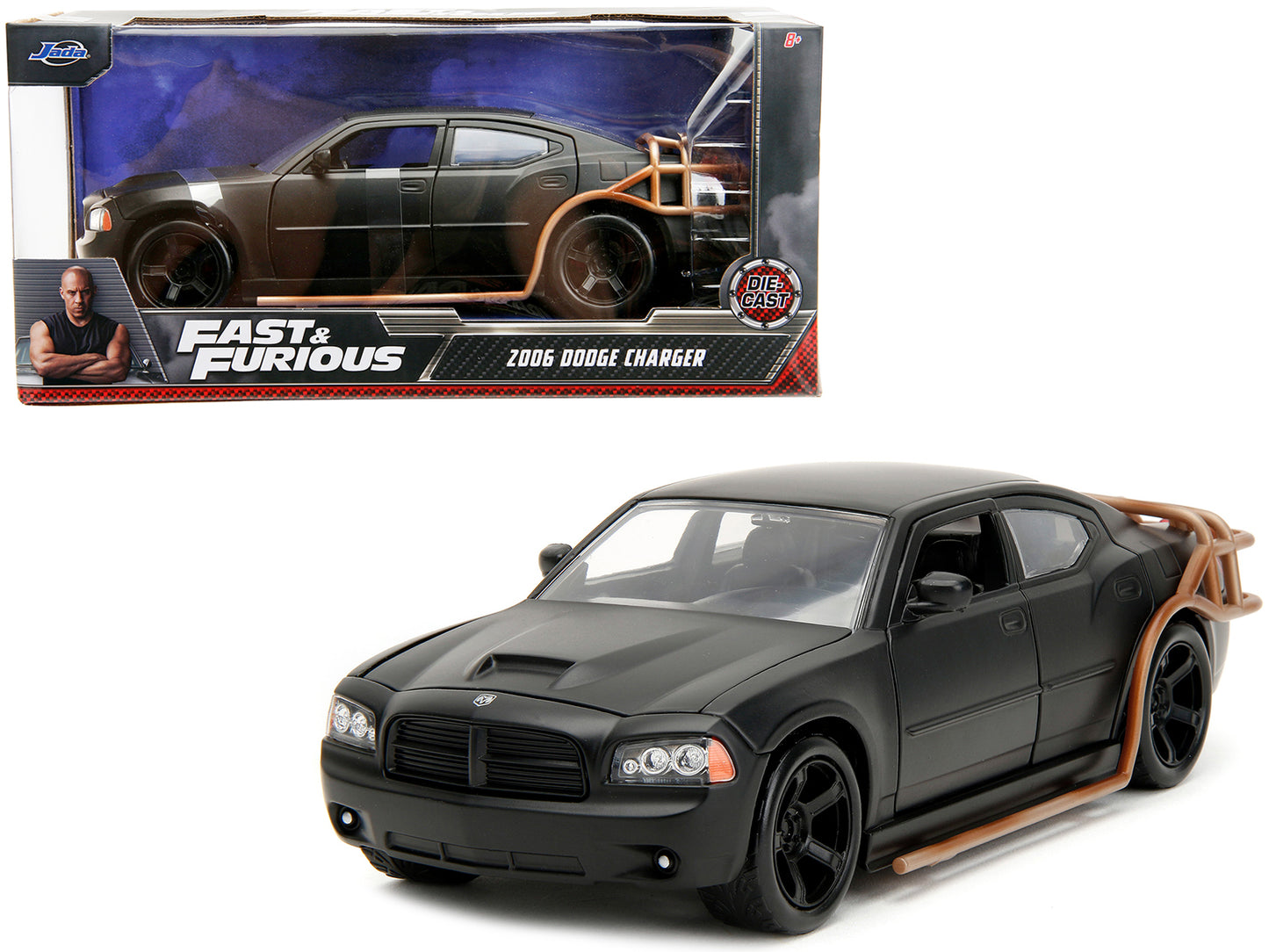 2006 Dodge Charger Matt Black with Outer Cage "Fast & Furious" Movie 1/24 Diecast Model Car by Jada <h2>2006 Jada</h2> <p>High-quality perfect for collectors and enthusiasts. Features detailed interio