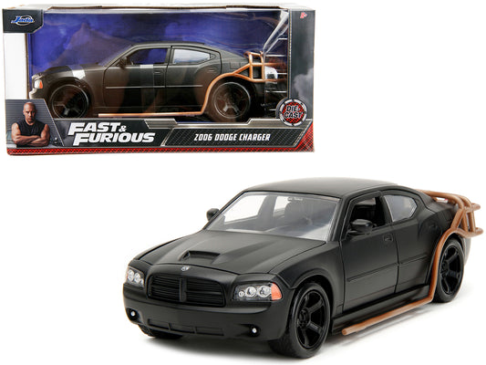 2006 Dodge Charger Matt Black with Outer Cage "Fast & Furious" Movie 1/24 Diecast Model Car by Jada <h2>2006 Jada</h2> <p>High-quality perfect for collectors and enthusiasts. Features detailed interio