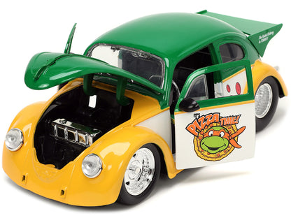 1959 Volkswagen Drag Beetle Green and Yellow Michelangelo Diecast Figure "Teenage Mutant Ninja Turtles" "Hollywood Rides" Series 1/24 Model Car by Jada <h2>1959 Jada</h2> <p>High-quality perfect for c