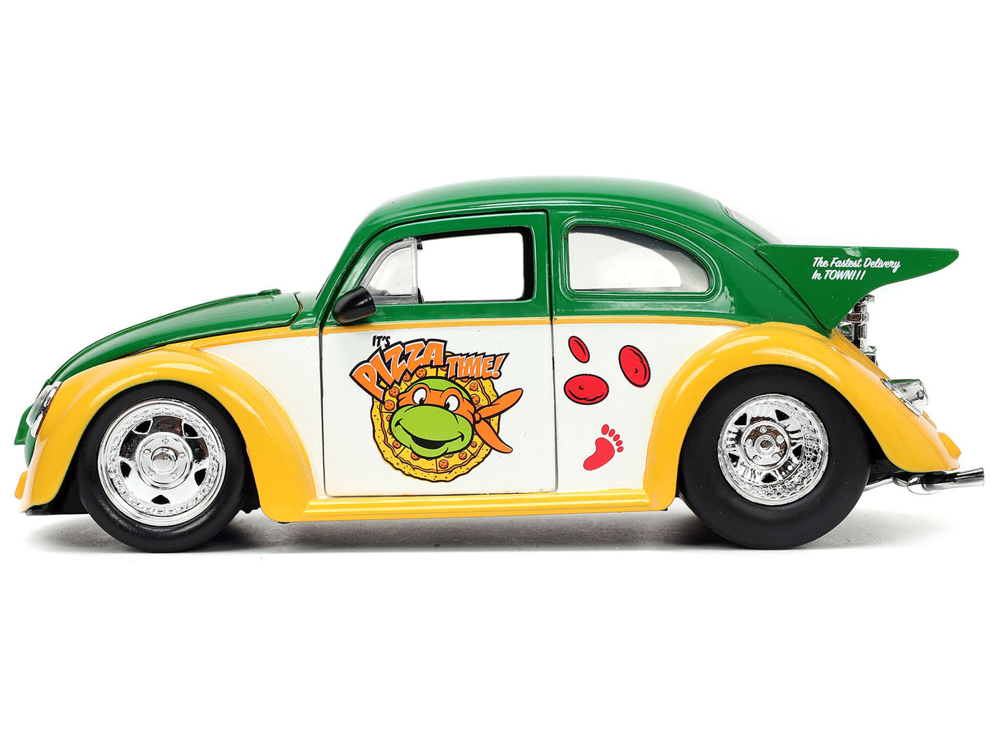 1959 Volkswagen Drag Beetle Green and Yellow Michelangelo Diecast Figure "Teenage Mutant Ninja Turtles" "Hollywood Rides" Series 1/24 Model Car by Jada <h2>1959 Jada</h2> <p>High-quality perfect for c