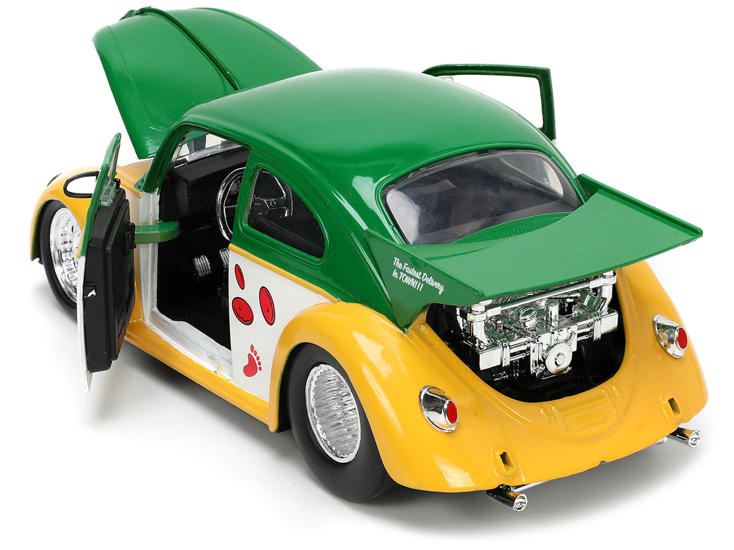 1959 Volkswagen Drag Beetle Green and Yellow Michelangelo Diecast Figure "Teenage Mutant Ninja Turtles" "Hollywood Rides" Series 1/24 Model Car by Jada <h2>1959 Jada</h2> <p>High-quality perfect for c
