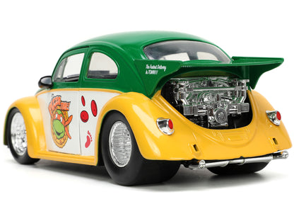 1959 Volkswagen Drag Beetle Green and Yellow Michelangelo Diecast Figure "Teenage Mutant Ninja Turtles" "Hollywood Rides" Series 1/24 Model Car by Jada <h2>1959 Jada</h2> <p>High-quality perfect for c