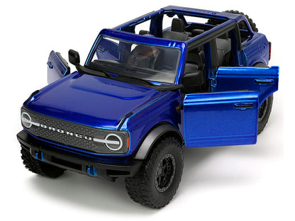 2021 Ford Bronco Open-Top Candy Blue Metallic with Extra Wheels "Just Trucks" Series 1/24 Diecast Model Car by Jada <h2>2021 Jada</h2> <p>High-quality perfect for collectors and enthusiasts. Features