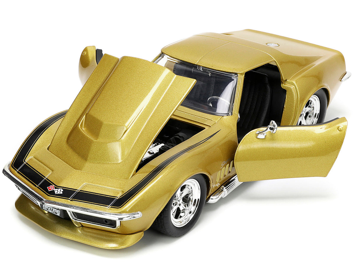 1969 Chevrolet Corvette Stingray ZL-1 Gold Metallic with Black Stripe "Bigtime Muscle" Series 1/24 Diecast Model Car by Jada <h2>1969 Jada</h2> <p>High-quality perfect for collectors and enthusiasts.