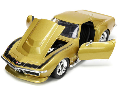 1969 Chevrolet Corvette Stingray ZL-1 Gold Metallic with Black Stripe "Bigtime Muscle" Series 1/24 Diecast Model Car by Jada <h2>1969 Jada</h2> <p>High-quality perfect for collectors and enthusiasts.