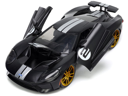 2017 Ford GT #2 Matt Black with Silver Stripes and Gold Wheels "Bigtime Muscle" Series 1/24 Diecast Model Car by Jada <h2>2017 Jada</h2> <p>High-quality perfect for collectors enthusiasts. Features de
