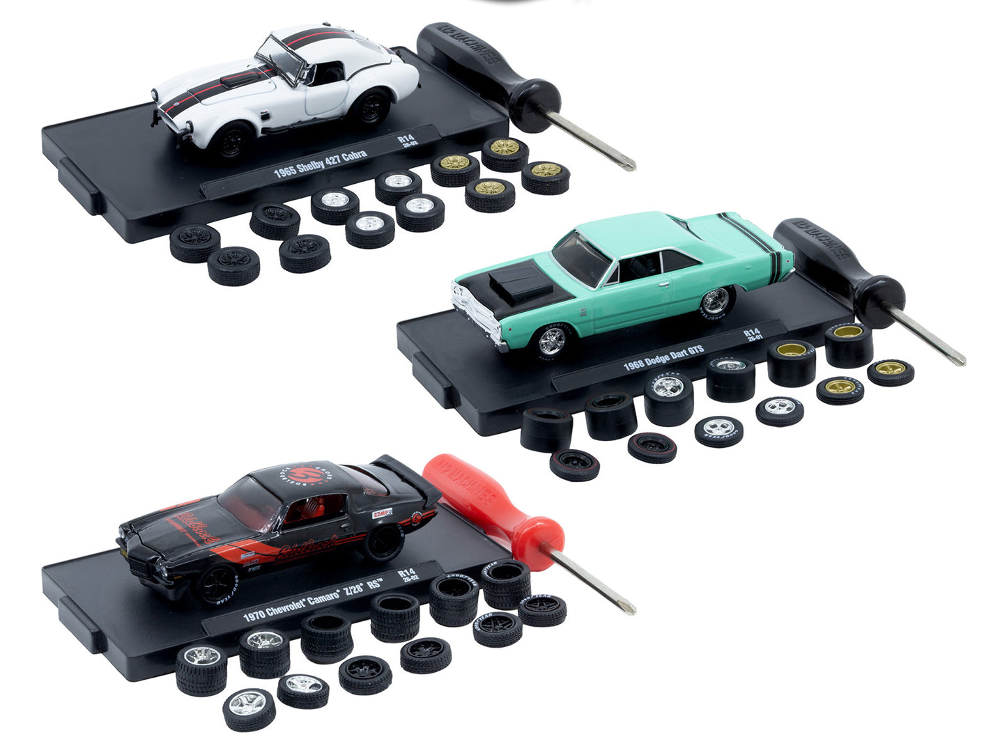 "Auto Wheels" 3 piece Car Set Release 14 Limited Edition to 2368 pieces Worldwide 1/64 Diecast Model Cars by M2 Machines