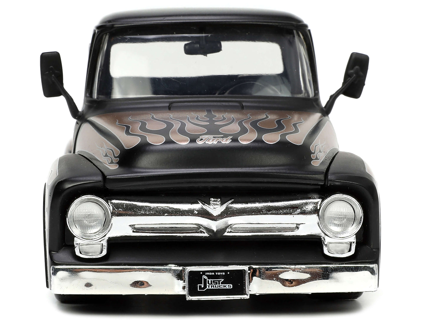 1956 Ford F-100 Pickup Truck Matt Black and Champagne with Flames Extra Wheels "Just Trucks" Series 1/24 Diecast Model Car by Jada <h2>1956 Jada</h2> <p>High-quality perfect for collectors enthusiasts