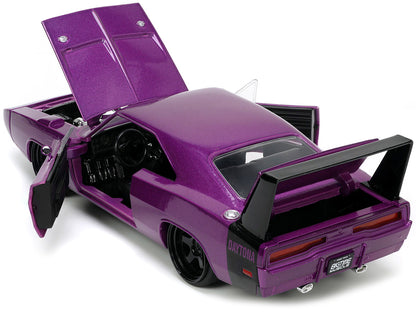 1969 Dodge Charger Daytona Purple Metallic with Black Tail Stripe "Bigtime Muscle" Series 1/24 Diecast Model Car by Jada <h2>1969 Jada</h2> <p>High-quality perfect for collectors and enthusiasts. Feat