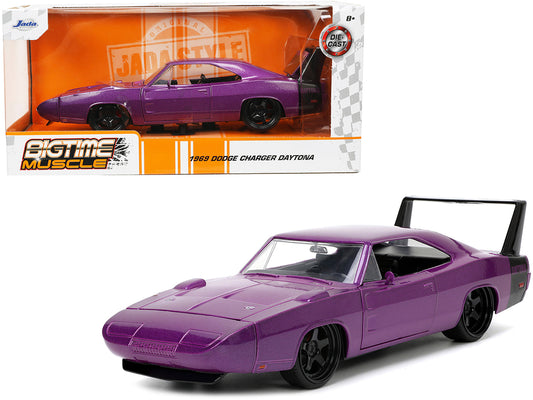 1969 Dodge Charger Daytona Purple Metallic with Black Tail Stripe "Bigtime Muscle" Series 1/24 Diecast Model Car by Jada <h2>1969 Jada</h2> <p>High-quality perfect for collectors and enthusiasts. Feat