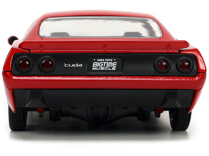 1973 Plymouth Barracuda Red with Black Stripes "Bigtime Muscle" Series 1/24 Diecast Model Car by Jada <h2>1973 Jada</h2> <p>High-quality perfect for collectors and enthusiasts. Features detailed inter