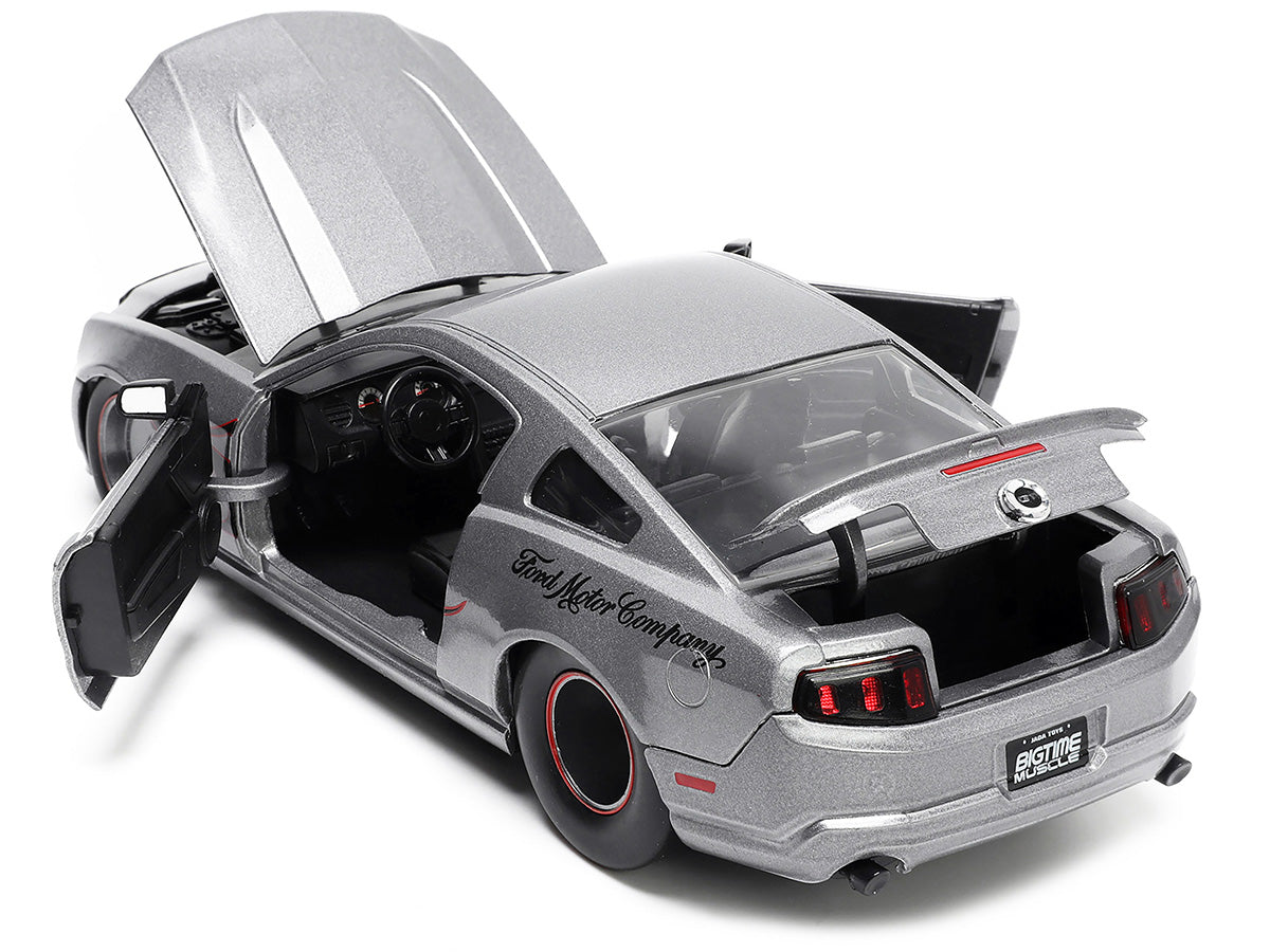 2010 Ford Mustang GT Gray Metallic with Flames "Ford Motor Company" "Bigtime Muscle" Series 1/24 Diecast Model Car by Jada <h2>2010 Jada</h2> <p>High-quality perfect for collectors and enthusiasts. Fe