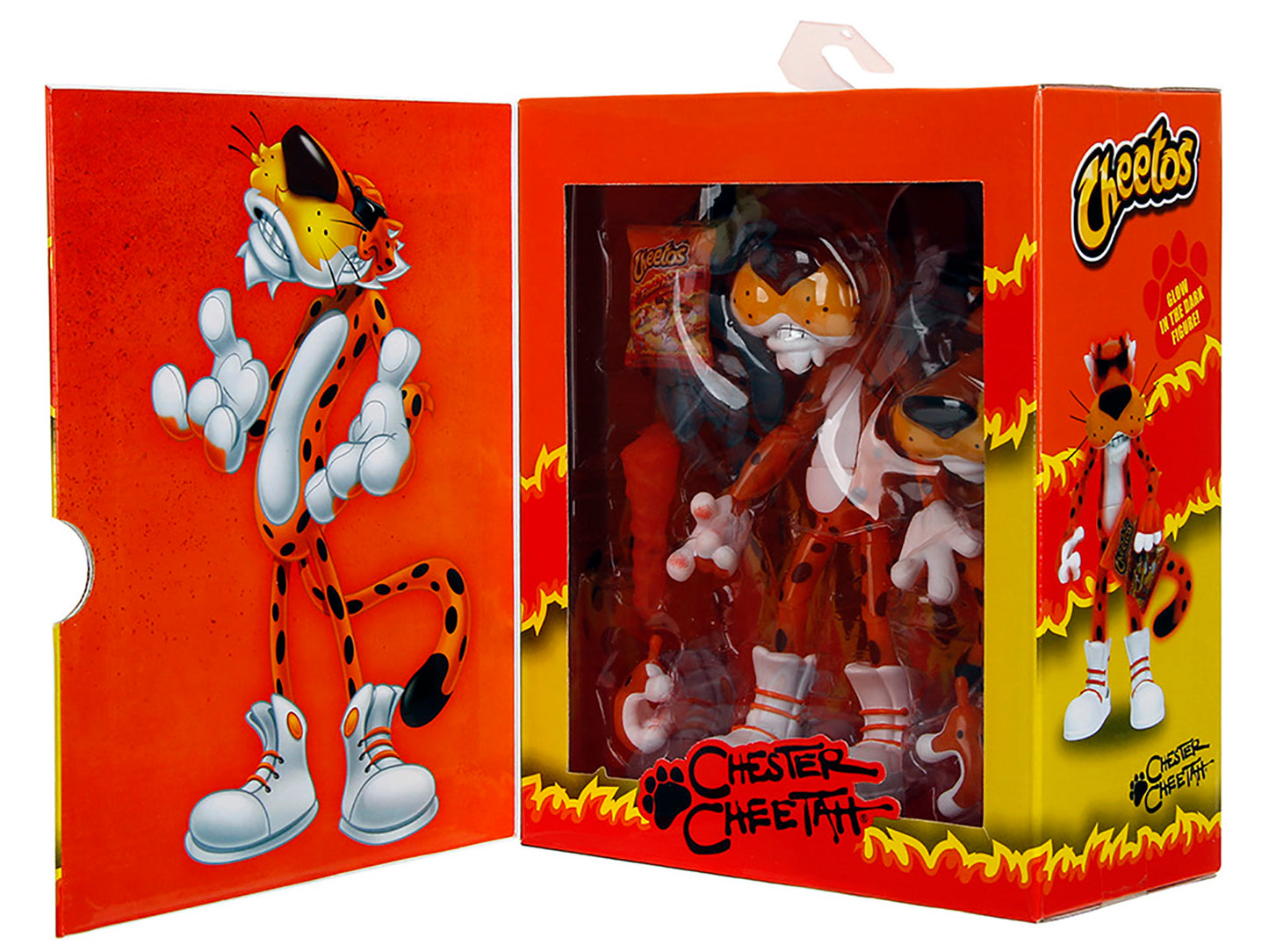 Chester Cheetah 5.5" Glow-in-the-Dark Figure with Accessories and Alternate Head Hands "Flamin' Hot Cheetos Crunchy" Model by Jada <h2>Chester Jada</h2> <p>High-quality diecast car perfect for collect