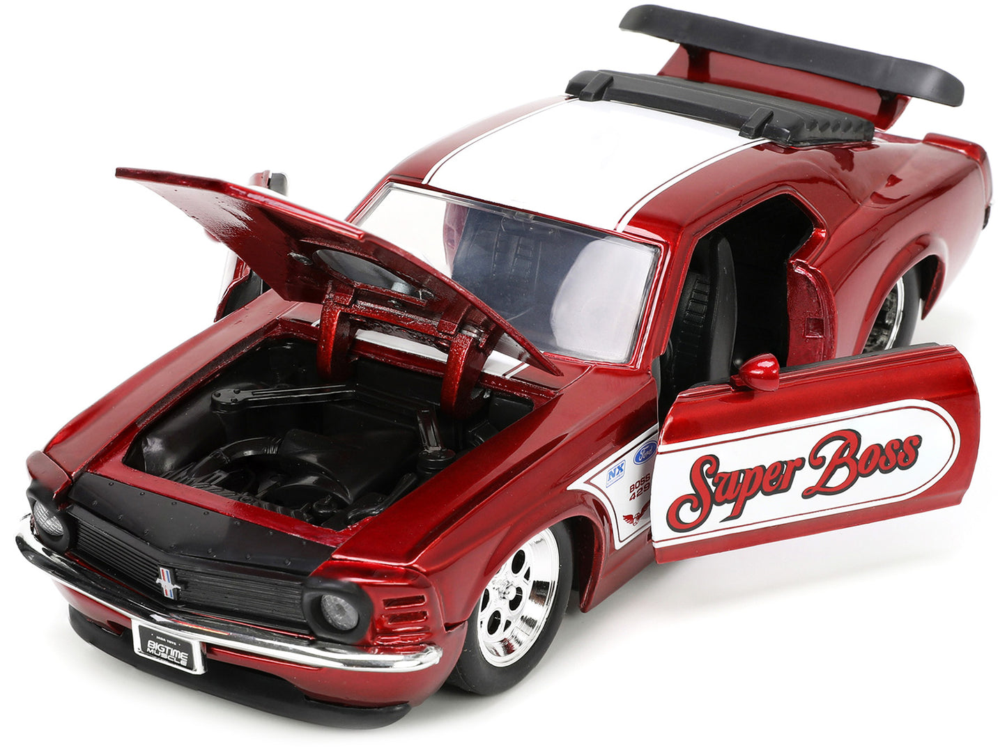 1970 Ford Mustang Boss 429 Candy Red with White Stripes "Super Boss" "Bigtime Muscle" Series 1/24 Diecast Model Car by Jada <h2>1970 Jada</h2> <p>High-quality perfect for collectors and enthusiasts. F