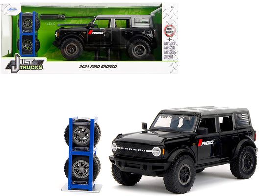 2021 Ford Bronco Badlands Black "Rigid" with Extra Wheels "Just Trucks" Series 1/24 Diecast Model Car by Jada <h2>2021 Jada</h2> <p>High-quality perfect for collectors and enthusiasts. Features detail