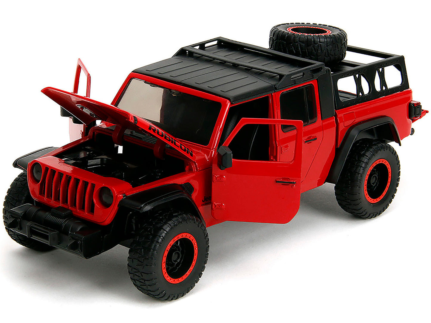 2020 Jeep Gladiator Rubicon Pickup Truck Red with Black Top and Extra Wheels "Just Trucks" Series 1/24 Diecast Model Car by Jada <h2>2020 Jada</h2> <p>High-quality perfect for collectors enthusiasts.