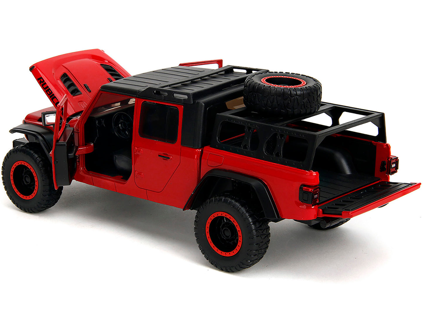 2020 Jeep Gladiator Rubicon Pickup Truck Red with Black Top and Extra Wheels "Just Trucks" Series 1/24 Diecast Model Car by Jada <h2>2020 Jada</h2> <p>High-quality perfect for collectors enthusiasts.