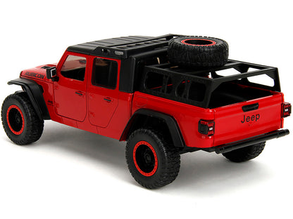2020 Jeep Gladiator Rubicon Pickup Truck Red with Black Top and Extra Wheels "Just Trucks" Series 1/24 Diecast Model Car by Jada <h2>2020 Jada</h2> <p>High-quality perfect for collectors enthusiasts.