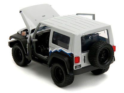 2007 Jeep Wrangler Gray and Black with Blue White Stripes Extra Wheels "Just Trucks" Series 1/24 Diecast Model Car by Jada <h2>2007 Jada</h2> <p>High-quality perfect for collectors enthusiasts. Featur