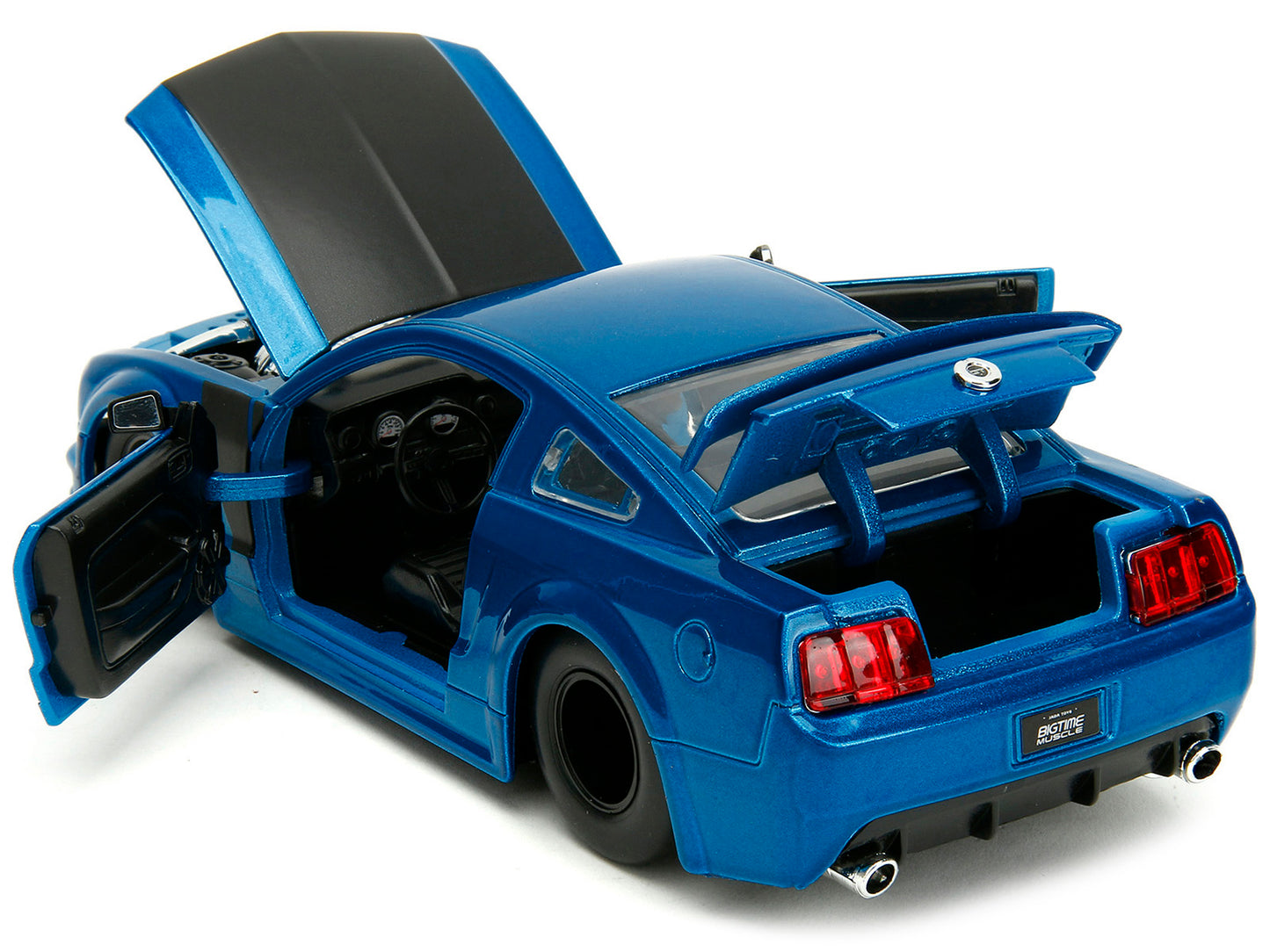 2006 Ford Mustang GT Blue Metallic with Matt Black Hood and Stripes "Bigtime Muscle" Series 1/24 Diecast Model Car by Jada <h2>2006 Jada</h2> <p>High-quality perfect for collectors enthusiasts. Featur