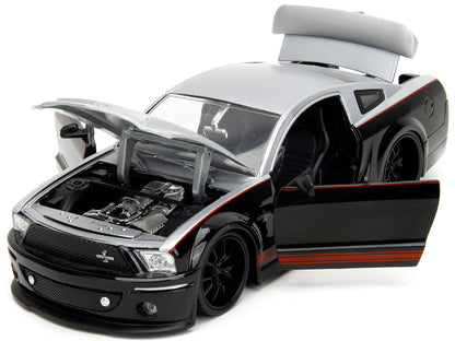 2008 Ford Shelby Mustang GT-500KR Silver and Black with Red Stripes "Bigtime Muscle" Series 1/24 Diecast Model Car by Jada <h2>2008 Jada</h2> <p>High-quality perfect for collectors enthusiasts. Featur