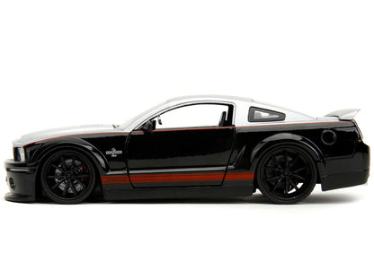2008 Ford Shelby Mustang GT-500KR Silver and Black with Red Stripes "Bigtime Muscle" Series 1/24 Diecast Model Car by Jada <h2>2008 Jada</h2> <p>High-quality perfect for collectors enthusiasts. Featur