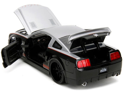 2008 Ford Shelby Mustang GT-500KR Silver and Black with Red Stripes "Bigtime Muscle" Series 1/24 Diecast Model Car by Jada <h2>2008 Jada</h2> <p>High-quality perfect for collectors enthusiasts. Featur