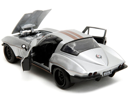 1966 Chevrolet Corvette Silver Metallic with Bronze Stripes "Bigtime Muscle" Series 1/24 Diecast Model Car by Jada <h2>1966 Jada</h2> <p>High-quality perfect for collectors and enthusiasts. Features d