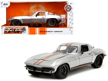 1966 Chevrolet Corvette Silver Metallic with Bronze Stripes "Bigtime Muscle" Series 1/24 Diecast Model Car by Jada <h2>1966 Jada</h2> <p>High-quality perfect for collectors and enthusiasts. Features d